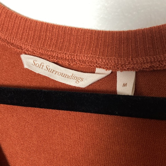 Soft Surroundings Burnt Orange V Neck Oversized Lightweight Sweater M - Picture 6 of 11
